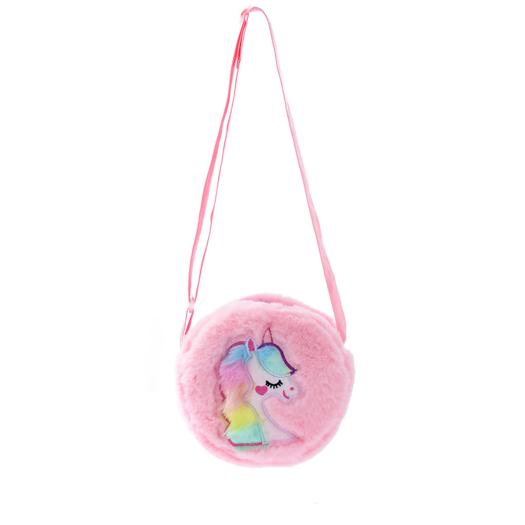 Plush shoulder bag with unicorn motif Bowlift