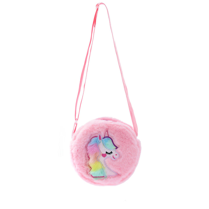 Plush shoulder bag with unicorn motif Bowlift