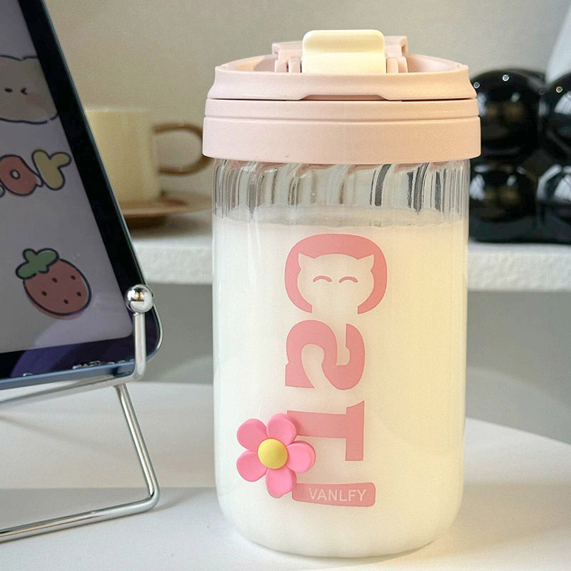 Ladies' insulated drink container with cheerful flower design Bowlift
