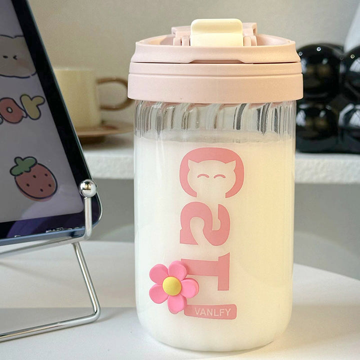 Ladies' insulated drink container with cheerful flower design Bowlift