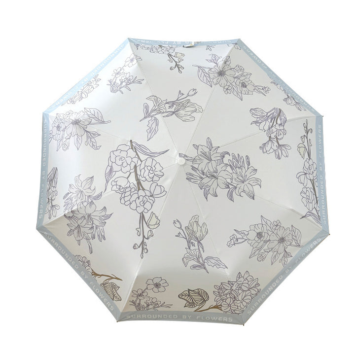 Women's compact umbrella with floral design Bowlift