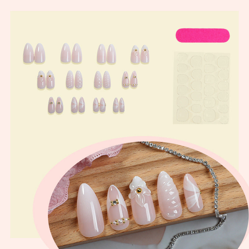 Acrylic nail set with luxurious and stylish decorations Bowlift