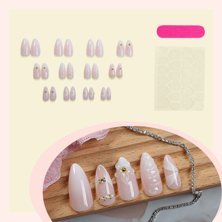 Acrylic nail set with luxurious and stylish decorations Bowlift