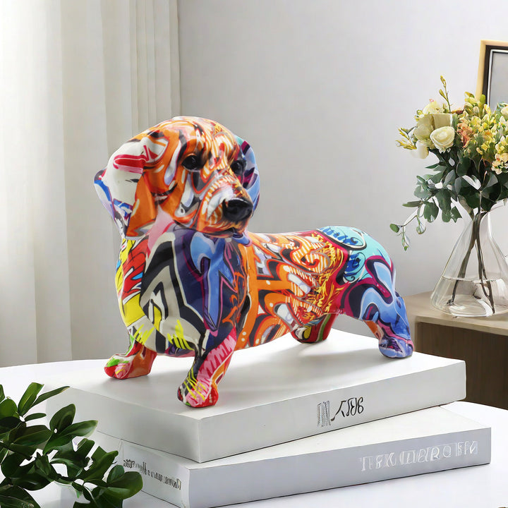 Colorful decorative figure of a dachshund Bowlift