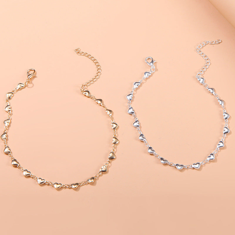 Heart-Inspired Chain Anklet Bowlift