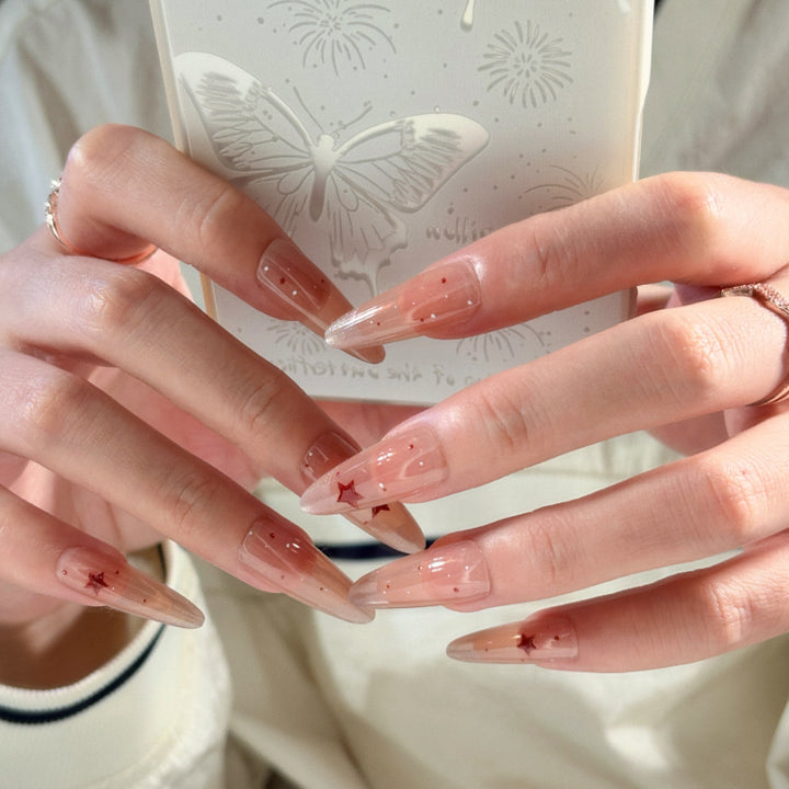Nail Art Set with Elegant Ombre and Crystal Embellishments Bowlift