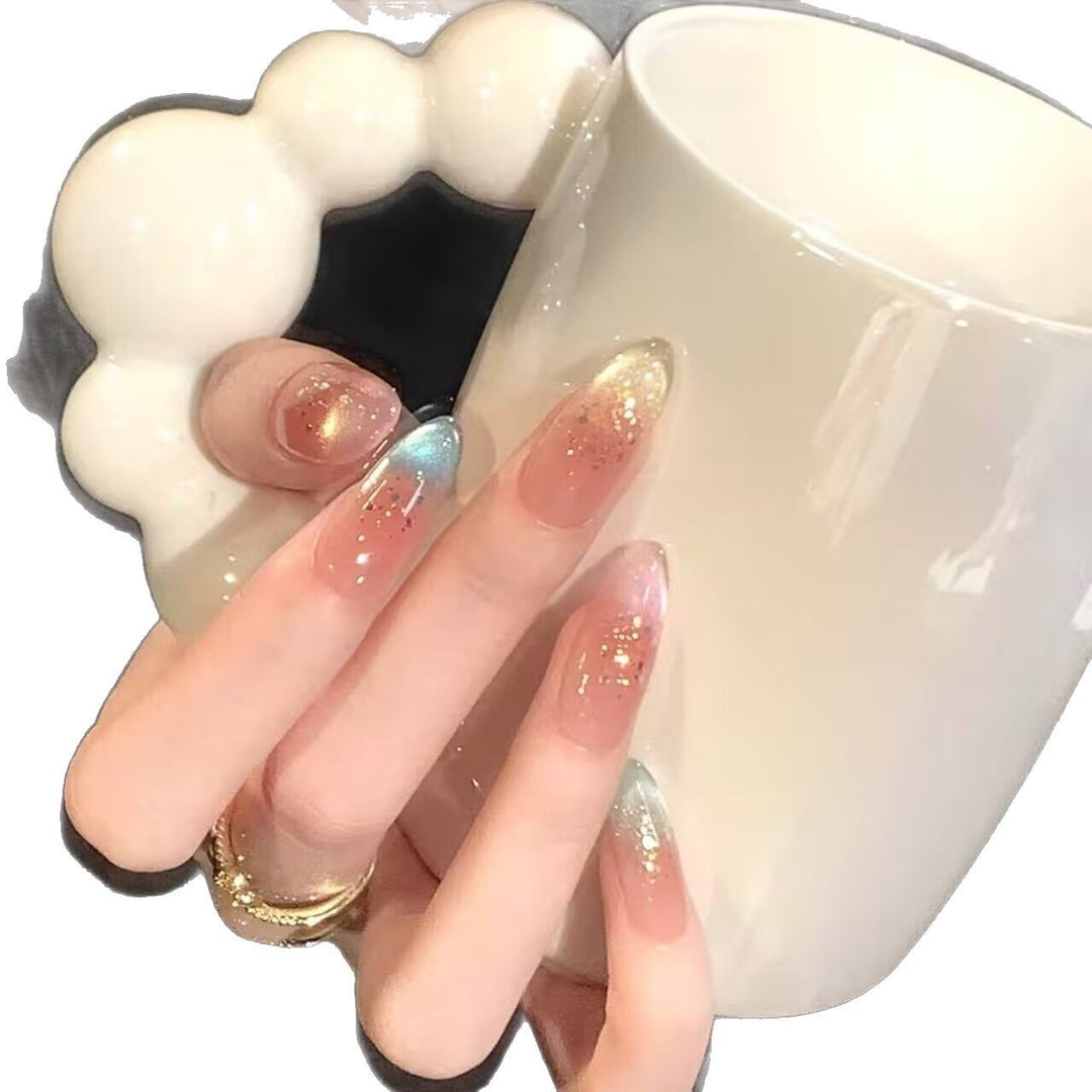 Glittery Ombre Nail Extensions Bowlift