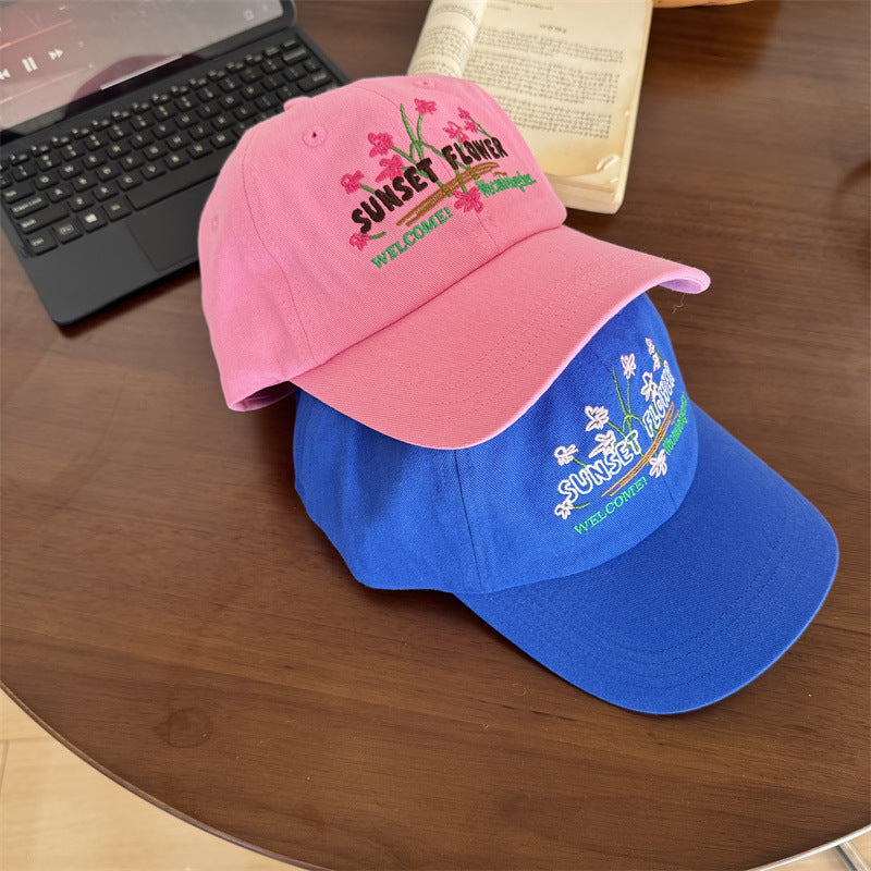 Women's Embroidered Floral Baseball Cap Bowlift