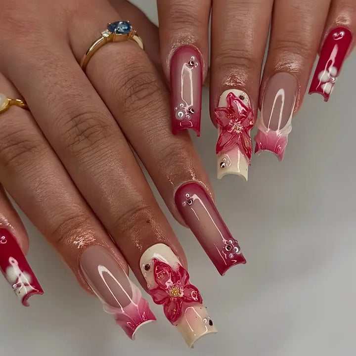 Artistic Gel Floral Nail Art Bowlift