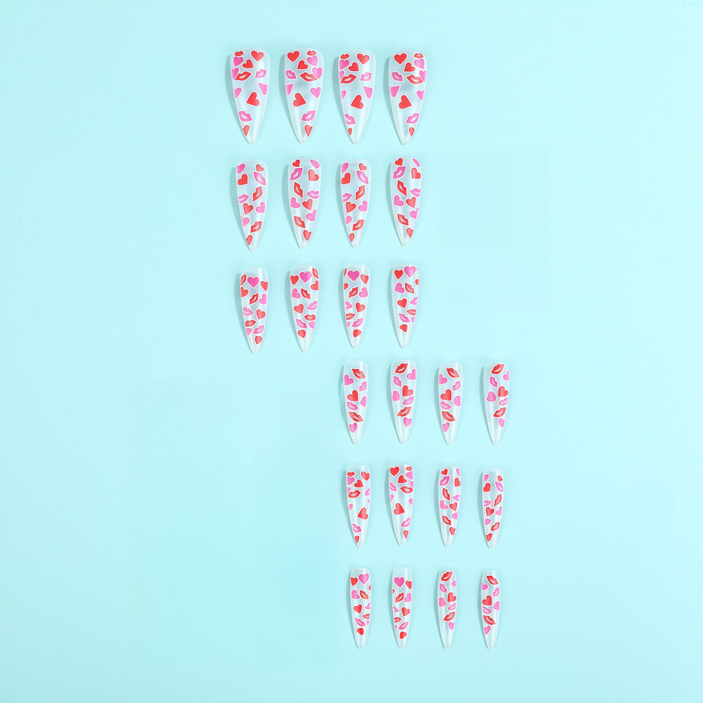 Artificial nail tips with heart motifs Bowlift