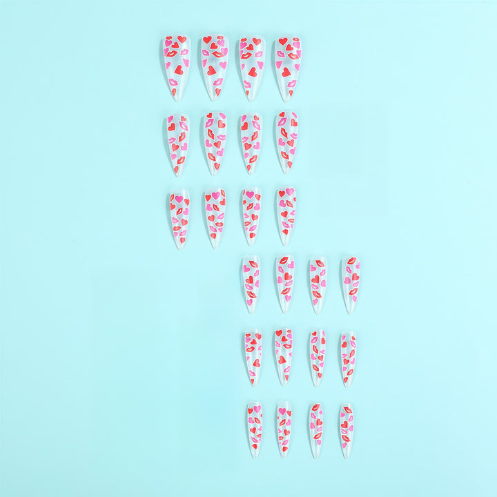 Artificial nail tips with heart motifs Bowlift