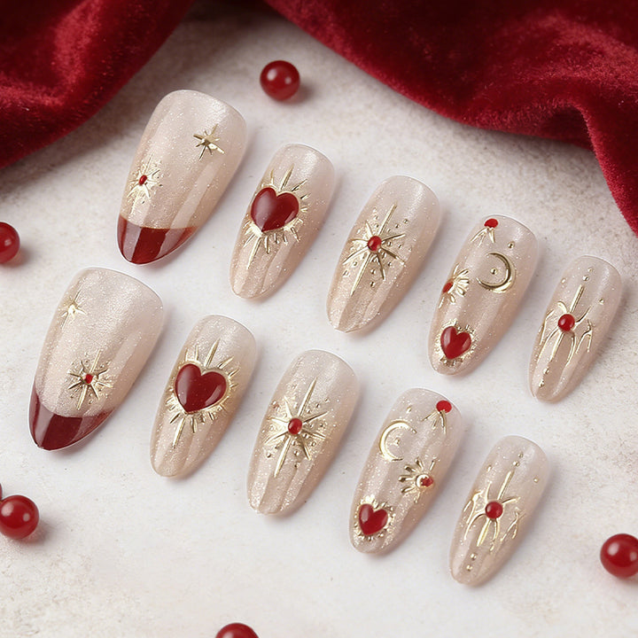 Artistic 3D Embellished Press-On Nails Bowlift