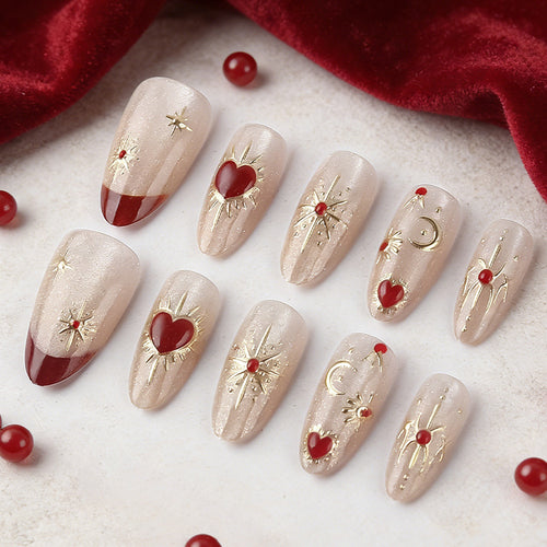 Artistic 3D Embellished Press-On Nails Bowlift