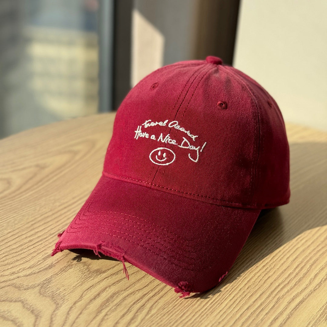 Women's Distressed Cotton Baseball Cap Bowlift 1784270914