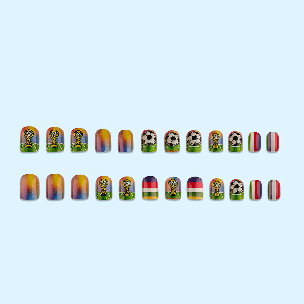 Creative nail art design with football motifs Bowlift