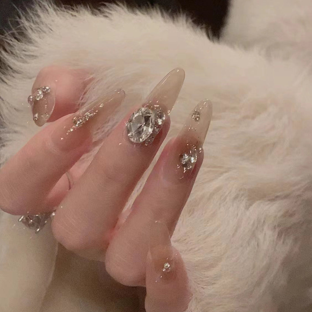 Artistic Gemstone Nail Design Bowlift