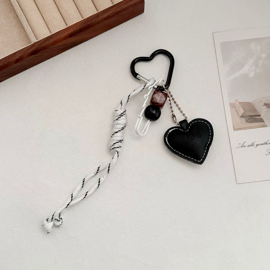Heart-Shaped Leather Keychain Bowlift