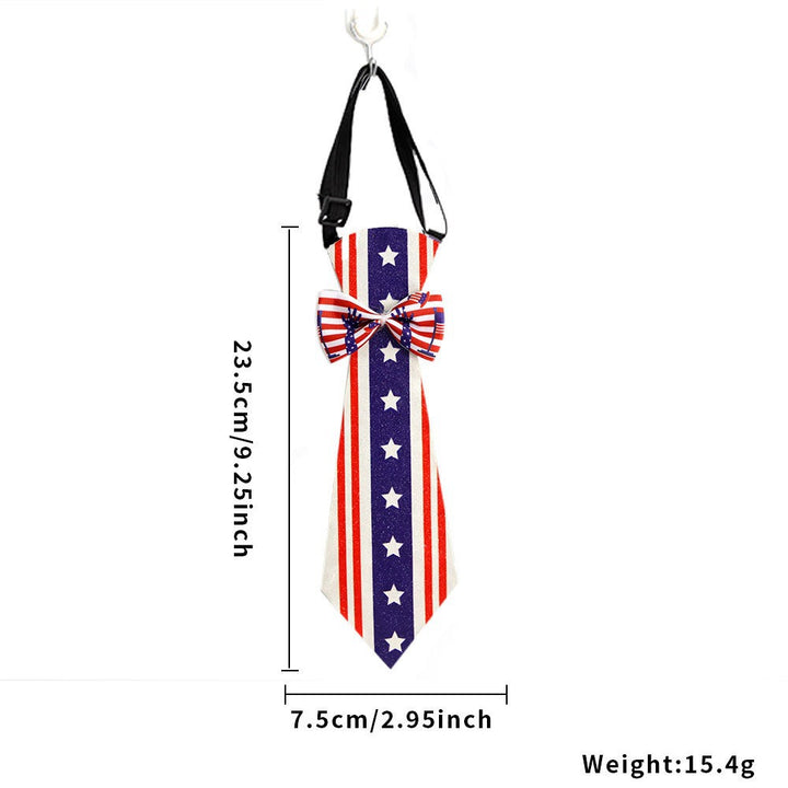 Independence Day adjustable novelty necktie with pre-tied bow and buckle strap Bowlift