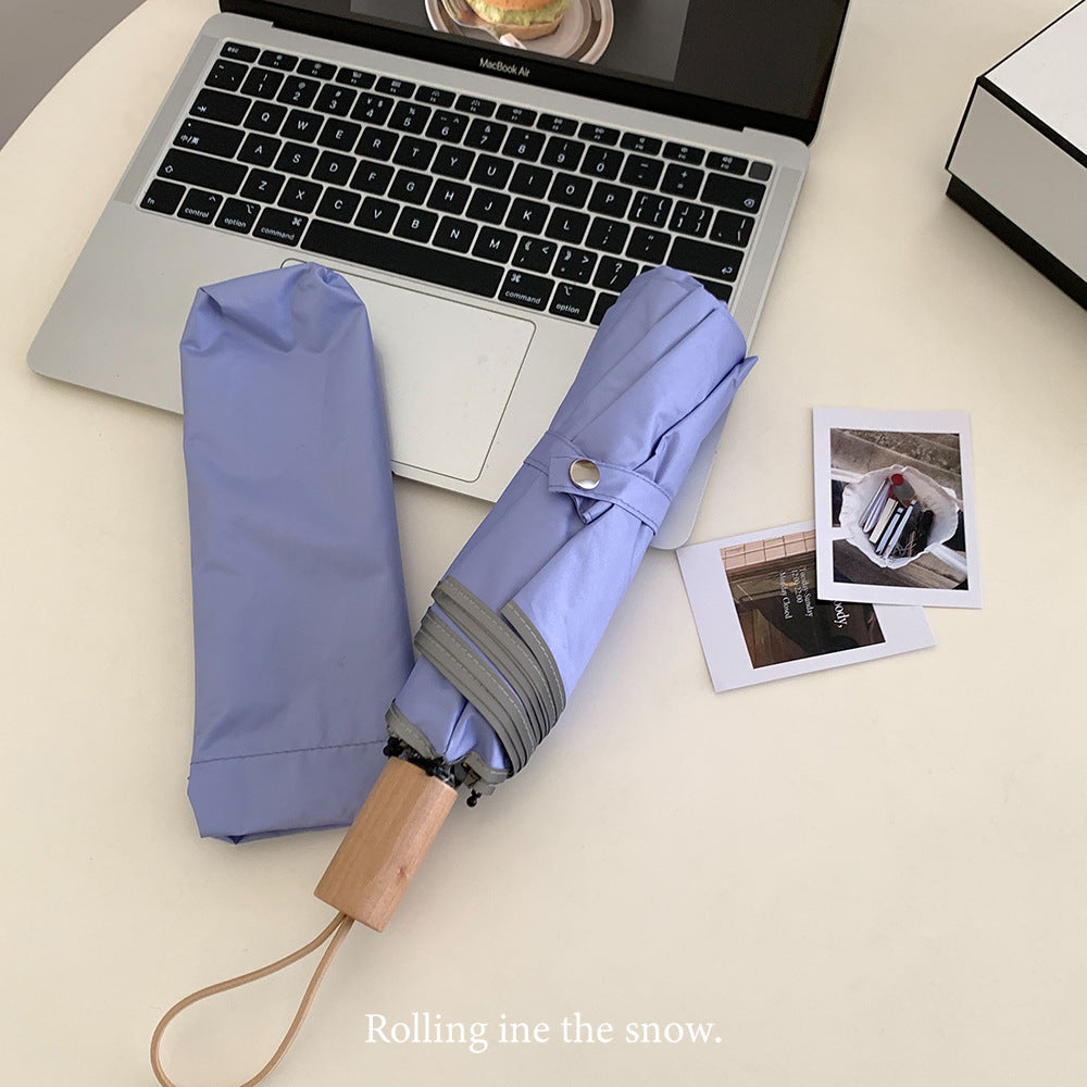 Women's automatic folding umbrella with elegant design and ergonomic wooden handle Bowlift