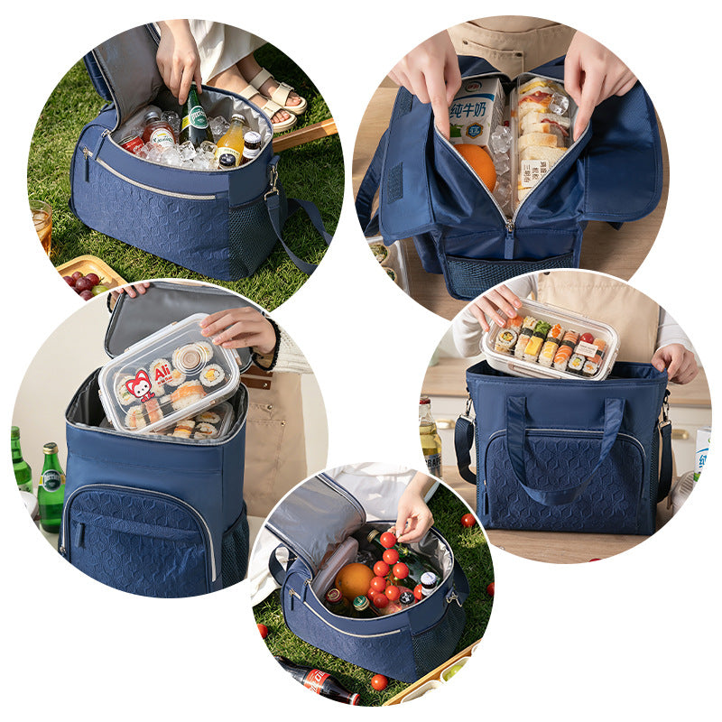 Cooling and transport bag with versatile interior layout Bowlift