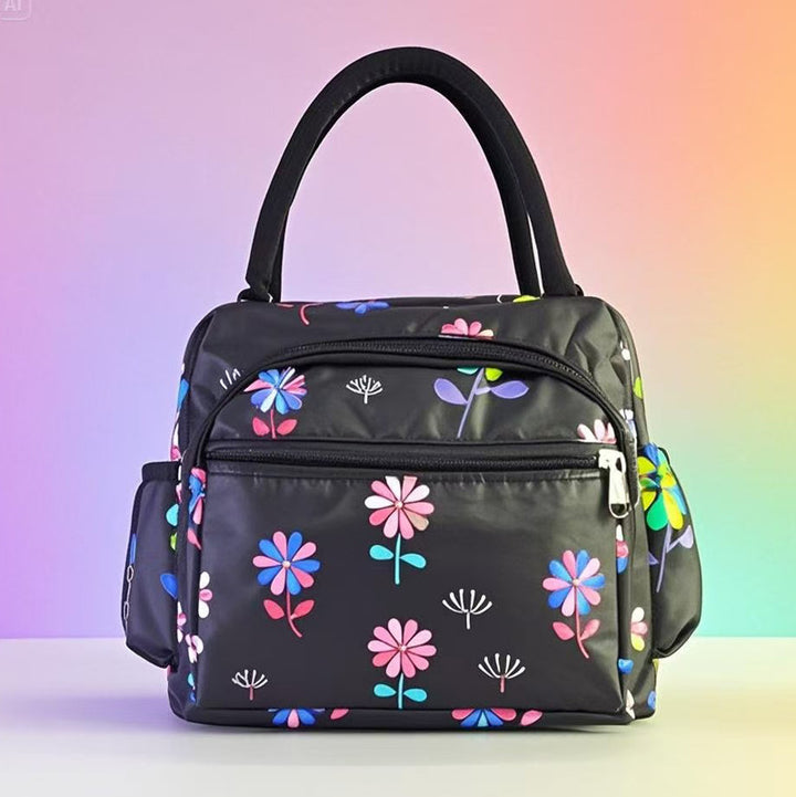 Cat Print Multi-Pocket Tote Bag Bowlift
