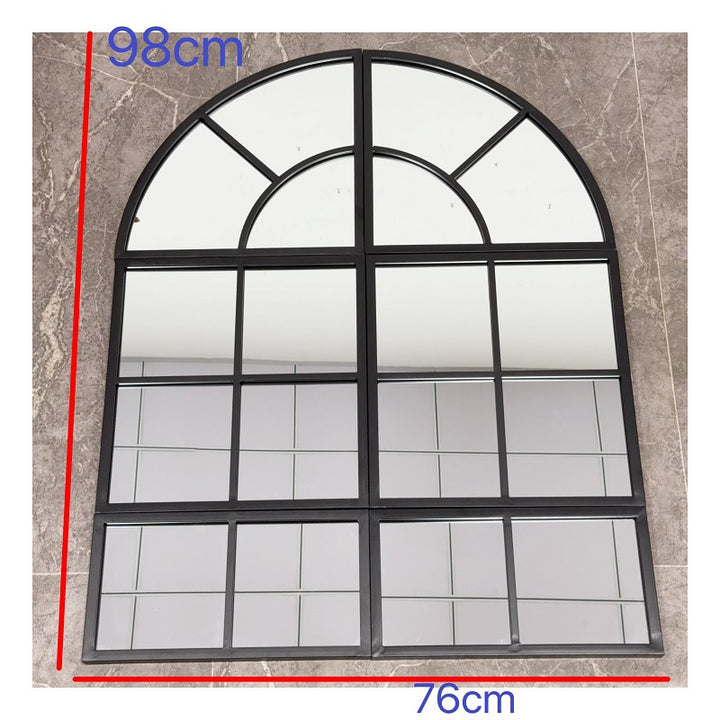 Arched Window Pane Wall Mirror Bowlift