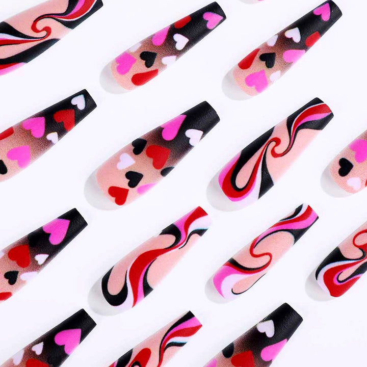 Creative Heart Pattern Art Nails Bowlift
