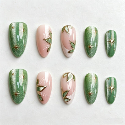Botanical Floral Press-On Nail Tips Bowlift