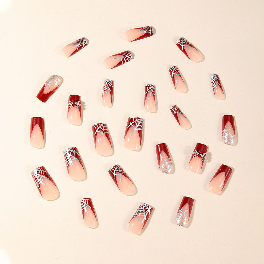 Spooky Spider Web Gel Nail Extensions Bowlift