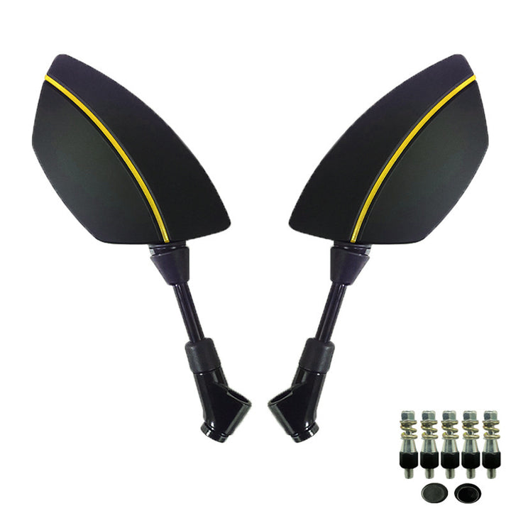Motorcycle Mirror Set with Aerodynamic Design and High Stability Bowlift