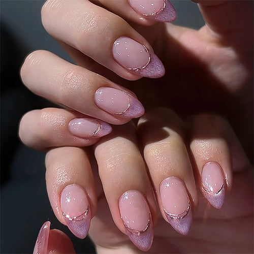 Artful Stiletto Nails with Glitter and Ombre Design Bowlift