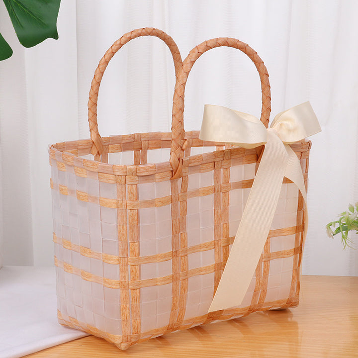 Stylish and spacious basket bag with bow accent Bowlift
