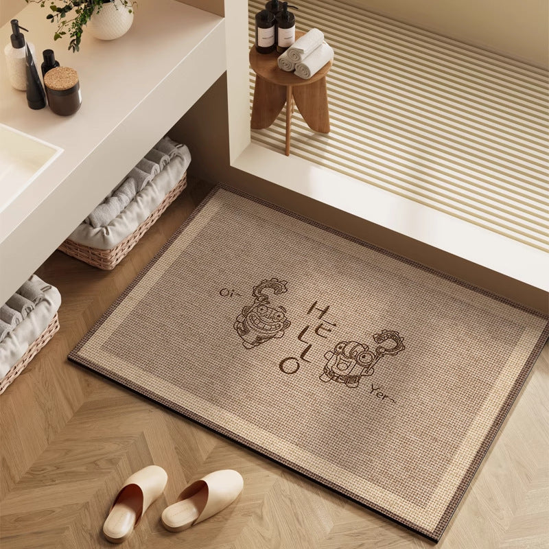 Playful Cartoon Character Bath Mat