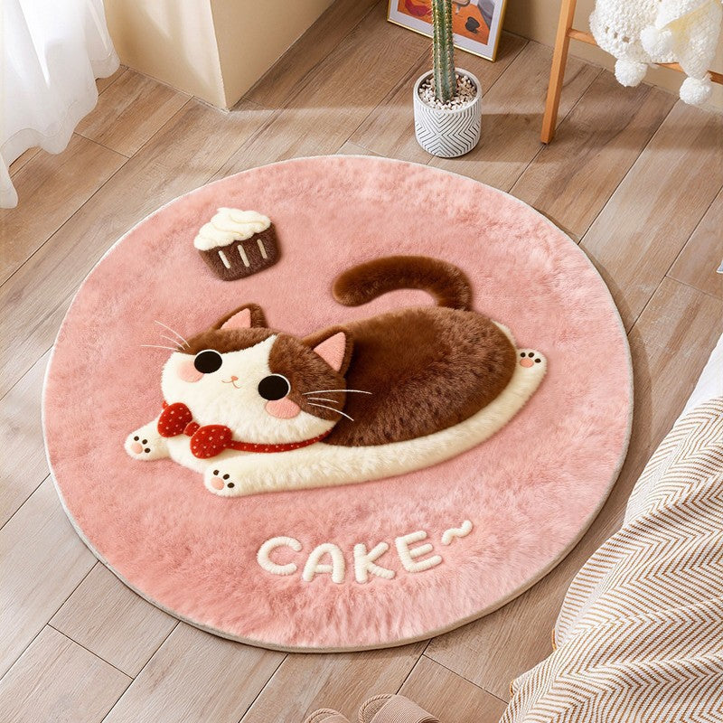 Round Cartoon Dog Rug
