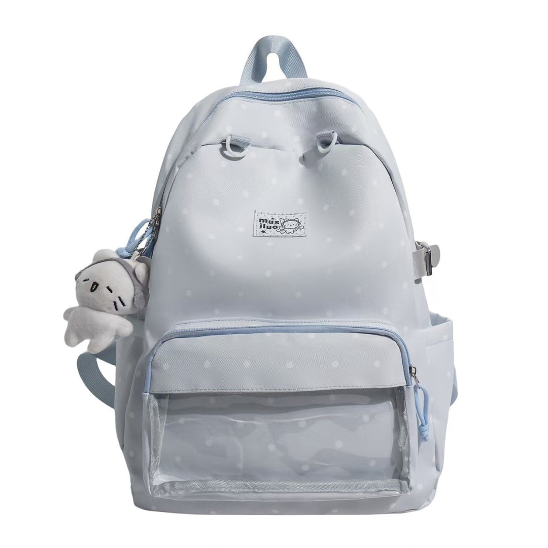 Polka Dot Embroidered Backpack Bowlift