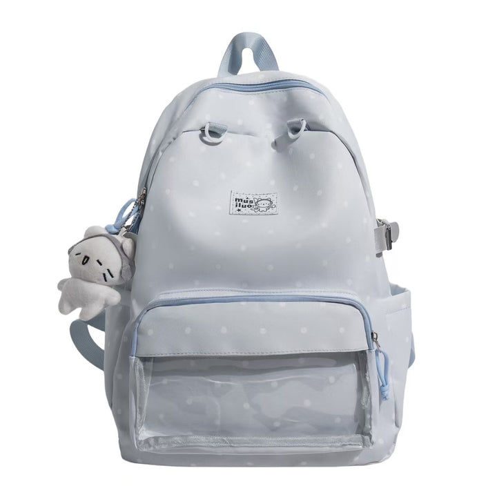 Polka Dot Embroidered Backpack Bowlift