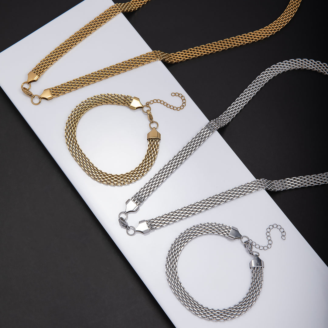 Elegant Textured Statement Jewelry Set Bowlift
