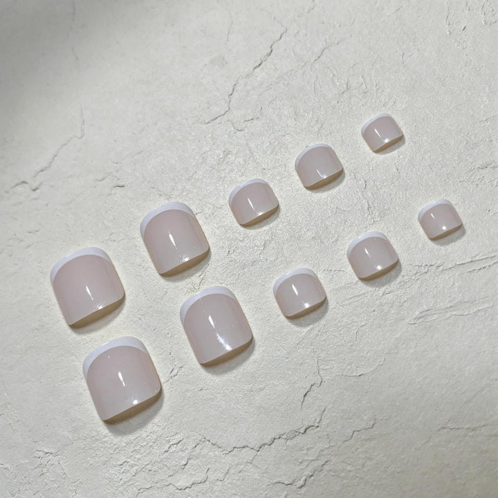 Elegant French Tip Pedicure Kit Bowlift