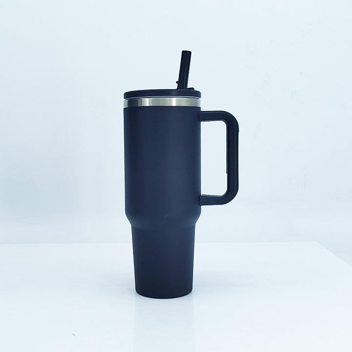 Women's insulated mug with sturdy handle and straw Bowlift