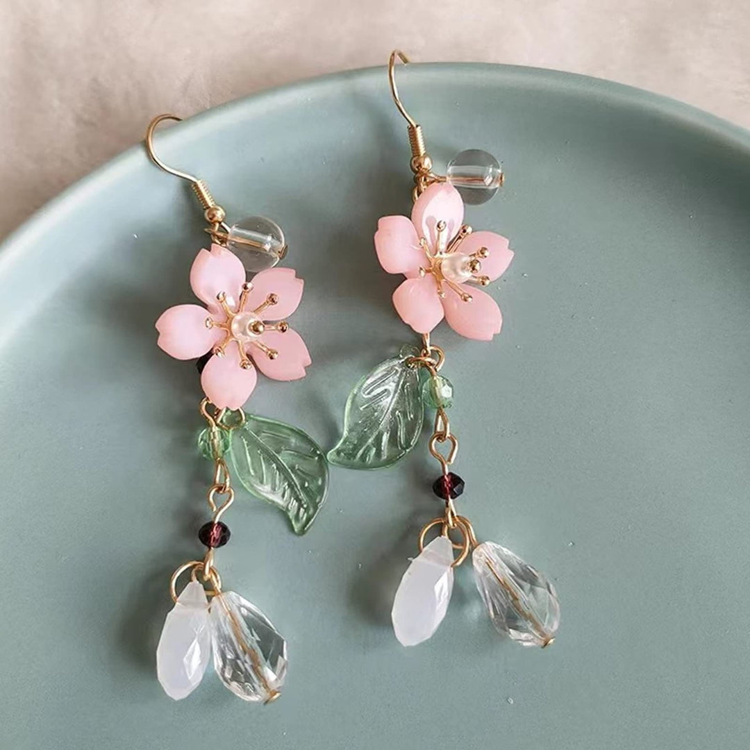 Floral Pearl Dangle Earrings Bowlift