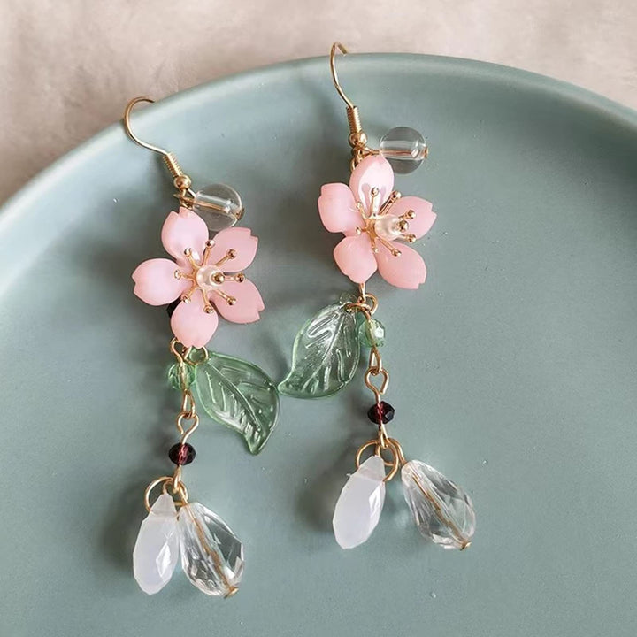 Floral Pearl Dangle Earrings Bowlift