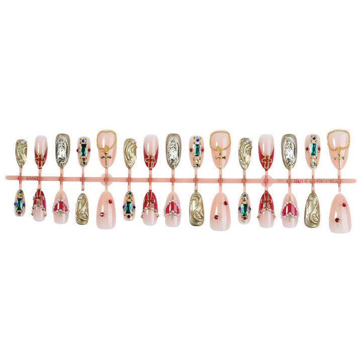 Artificial nail set with luxurious 3D embellishments Bowlift