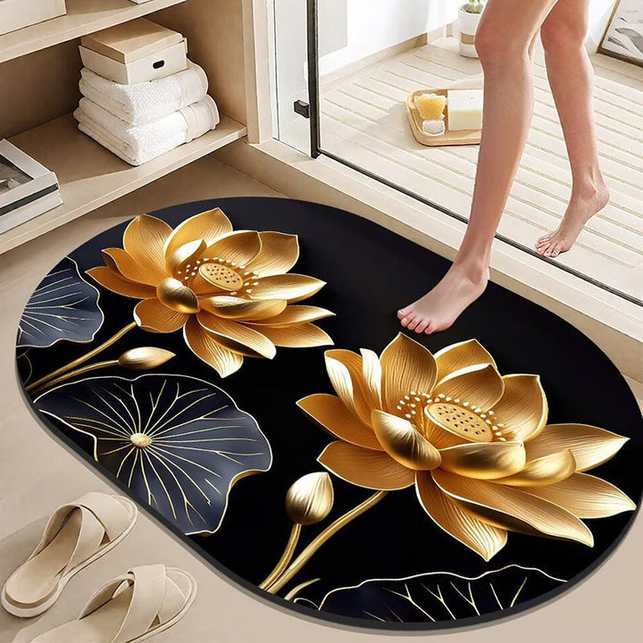 Elegant Lotus Flower Bath Mat Bowlift