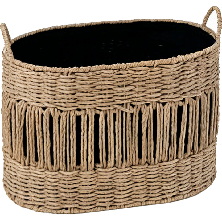 Decorative storage basket with fringes Bowlift