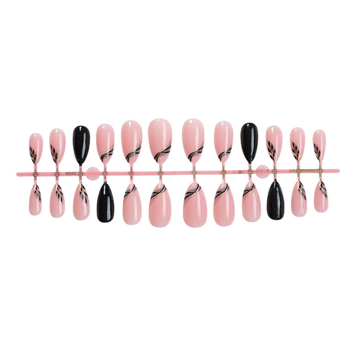 Elegant Press-On Nail Art Set with Artistic Designs Bowlift