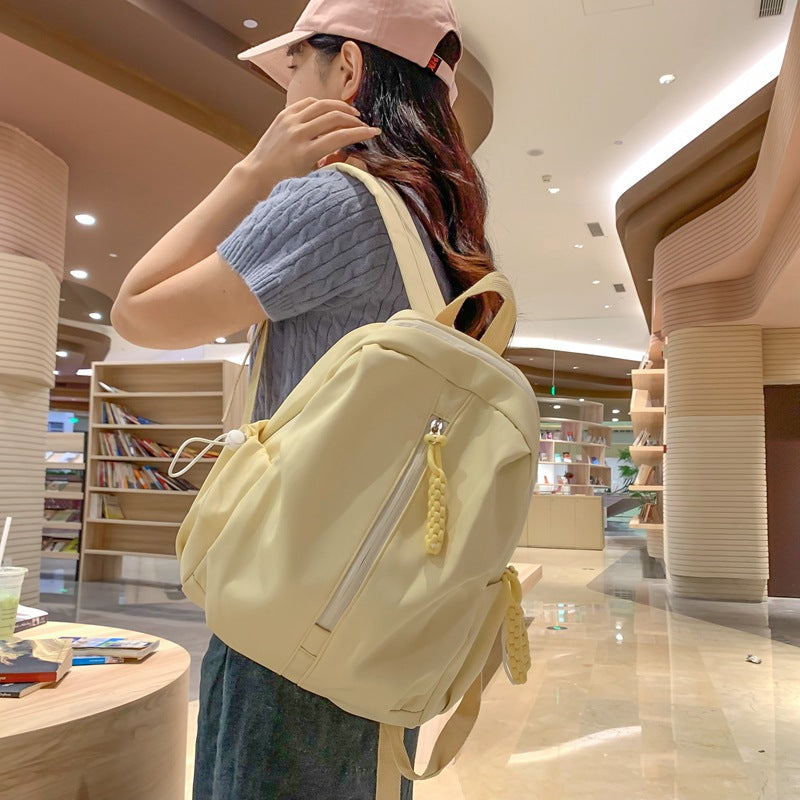Backpack with Cute Plush Keychain and Practical Storage Bowlift