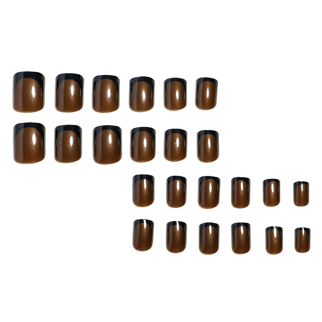 Elegant French Tip Press-On Nails Bowlift