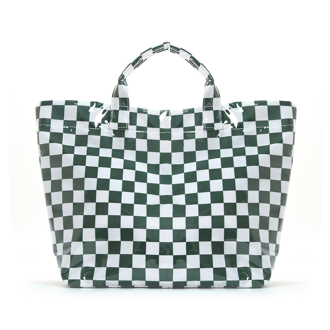 Beach bag with colorful check pattern and water-repellent coating Bowlift