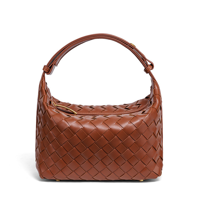 Woven Leather Handbag Bowlift