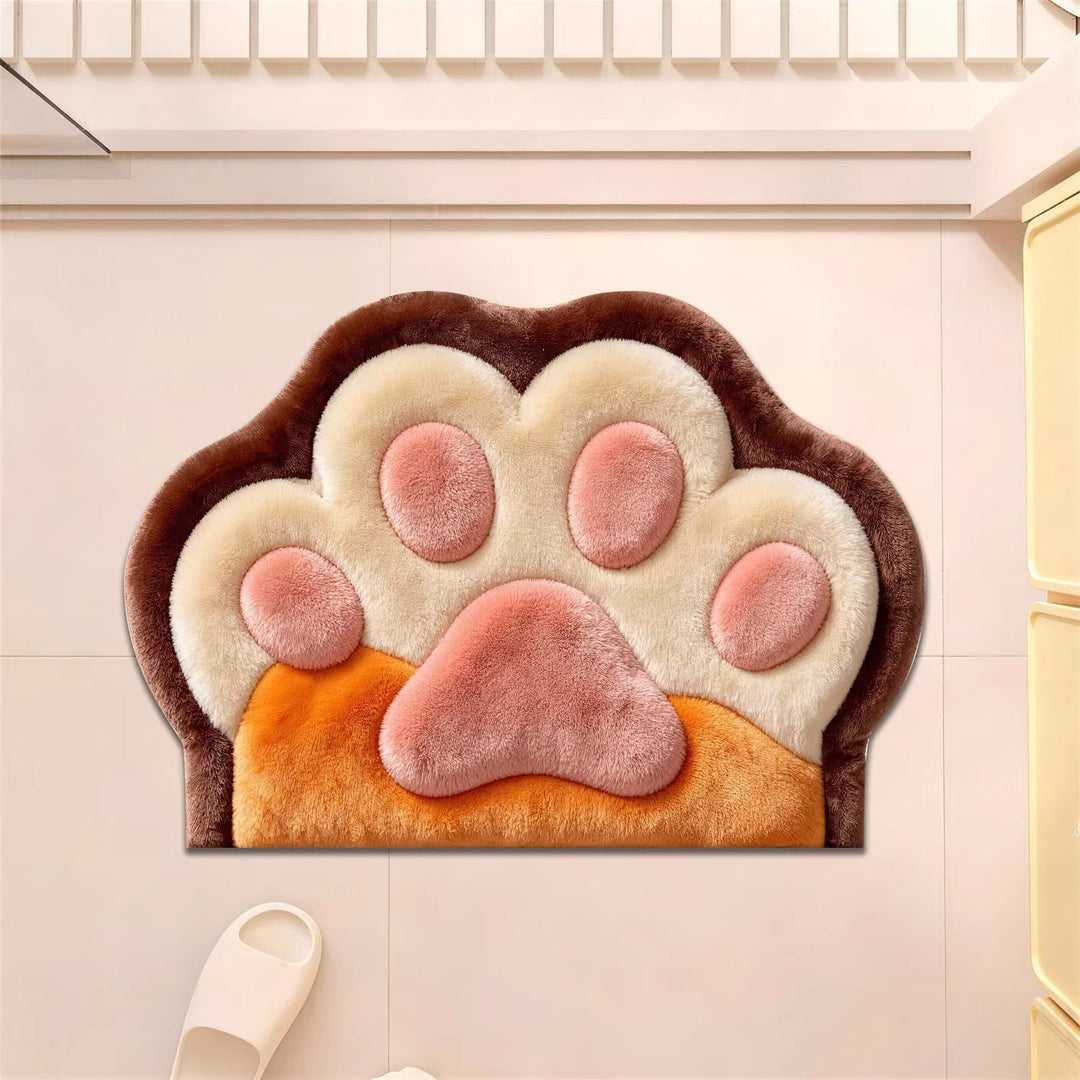 Plush Cat Paws Decorative Bath Mat